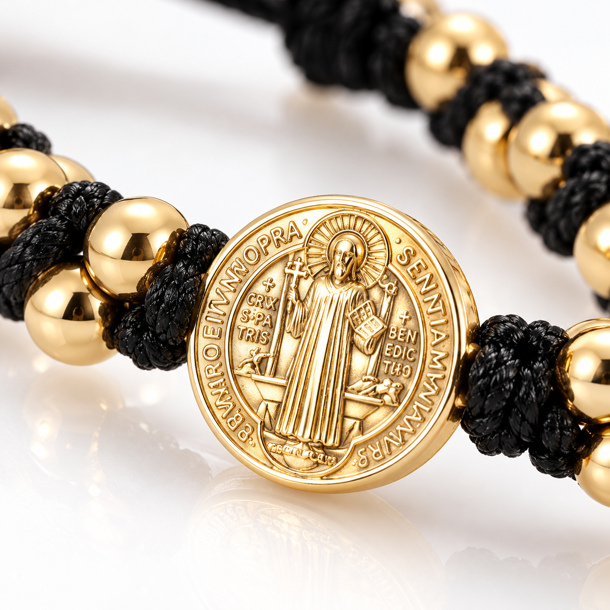 Pulsera San Benito Oro Laminado 18K