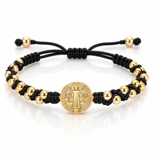 Pulsera San Benito Oro Laminado 18K