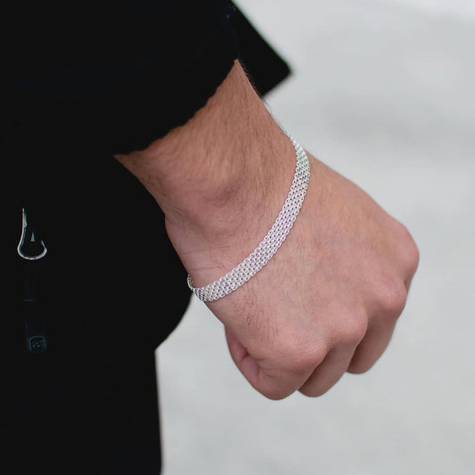 Pulsera Chinesca 6mm Plata Ley 925